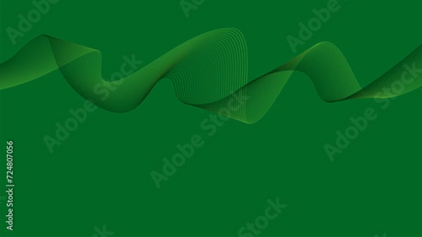 Fototapeta Light Green Background dark green wave lines Flowing waves design Abstract digital equalizer sound wave Flow. Line Vector illustration for tech futuristic innovation concept background Graphic design