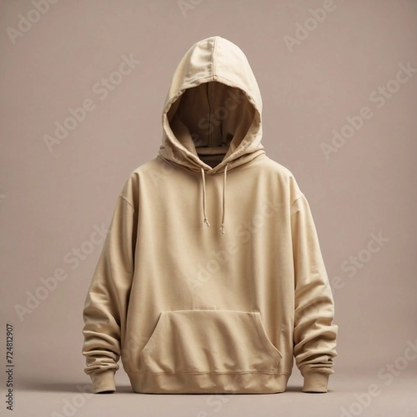 Fototapeta trendy pure biege hoody without logo element