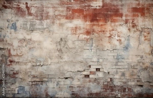 Fototapeta The illustration depicts a distressed, grunge empty background with rough, weathered textures, and rustic, aged features.