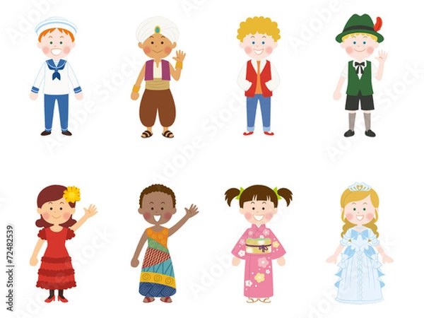 Fototapeta 世界の子供_イラスト