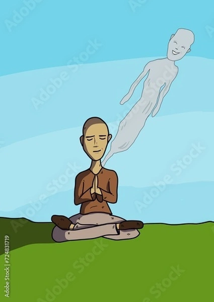 Obraz Man meditating in yoga pose