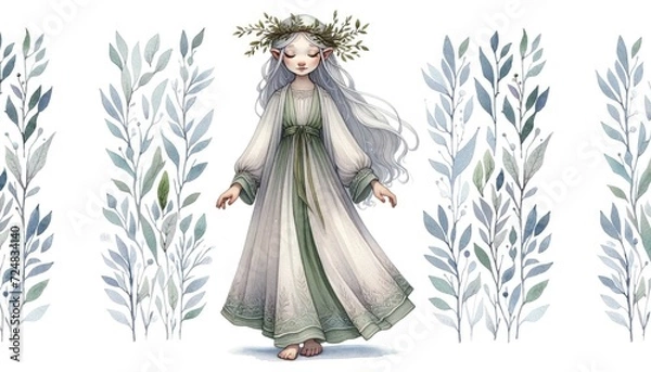 Obraz Gnomes, characters, whimsical, fantasy, magical, watercolor, fairytale