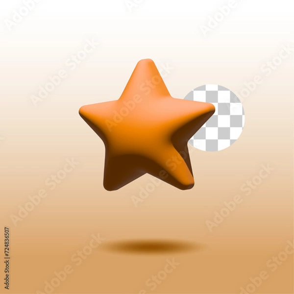 Fototapeta 3D model of star orange in Al without background isolated
