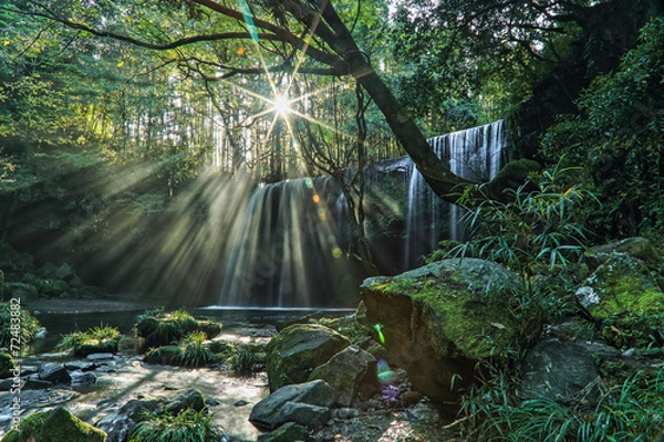 Obraz 光芒鍋ヶ滝