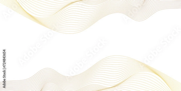Fototapeta Vector abstract line art wavy flowing dynamic gold isolated on transparent background in concept luxury, wave, wind, ocean, landscape illustration.