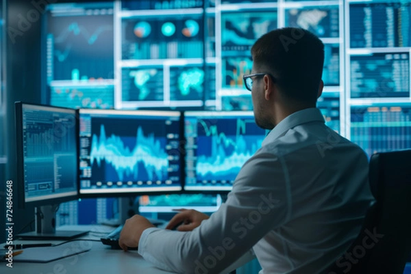 Fototapeta Business data / stock market data analyst by financial expert