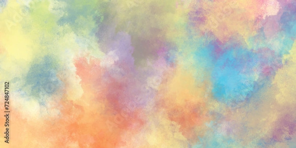 Fototapeta Abstract hand drawn watercolor drawing on a paper, Abstract bright and shinny lovely soft color watercolor background, Colorful and bright watercolor background texture with watercolor splashes.