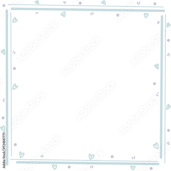 Obraz blue frame for text, heart frame illustration