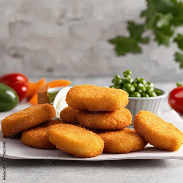 Fototapeta breaded chicken nuggets, tasty looking nuggets