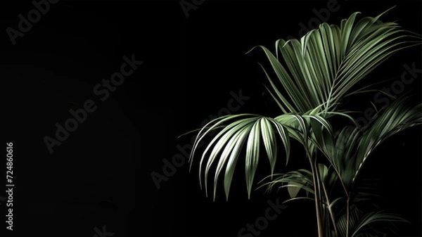 Fototapeta Palm isolated on black
