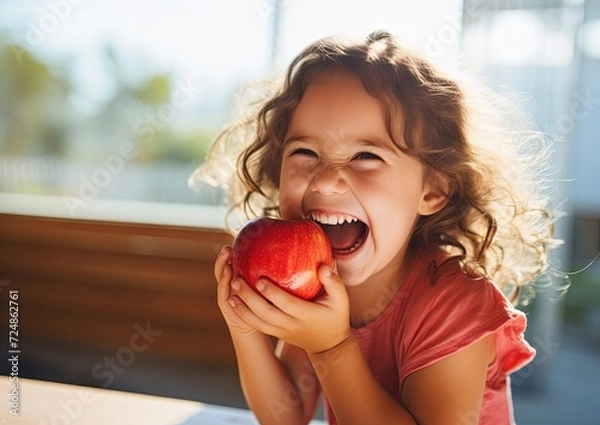 Obraz Happy Smiling Child with Apple
An Apple a Day Keeps the Dentist Away