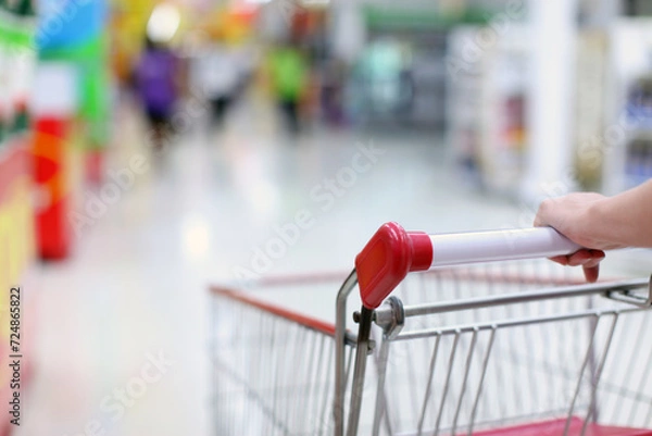 Obraz Shopping trolley in motion