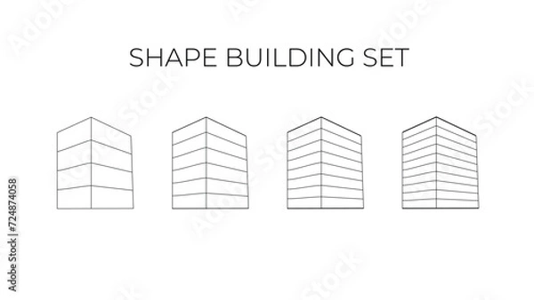 Fototapeta Shape building set vector illustration