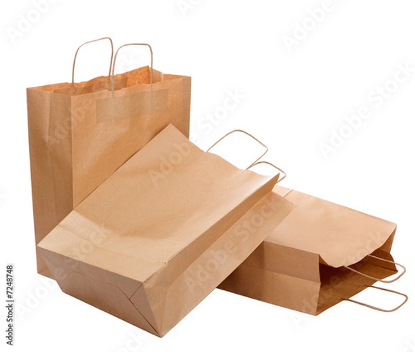 Obraz three ecological paper bags