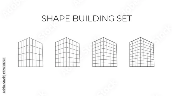 Fototapeta Shape building set vector illustration