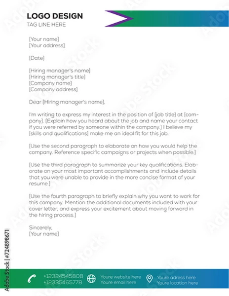 Obraz Letter head design 