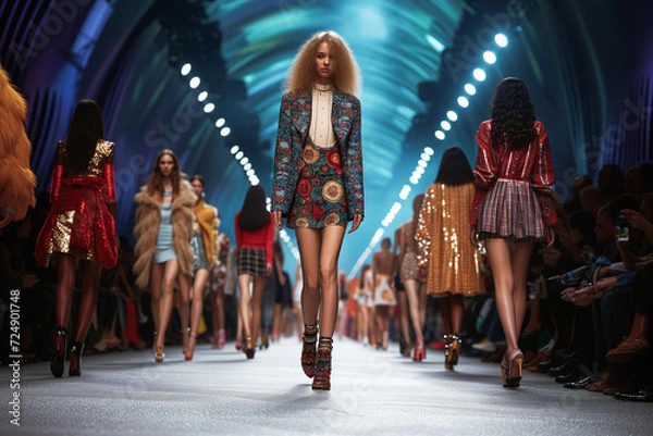 Obraz models walking the runway at a fashion show 