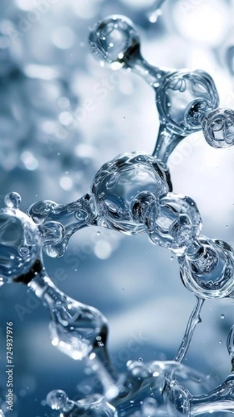 Fototapeta Three-dimensional Render of Floating Molecules