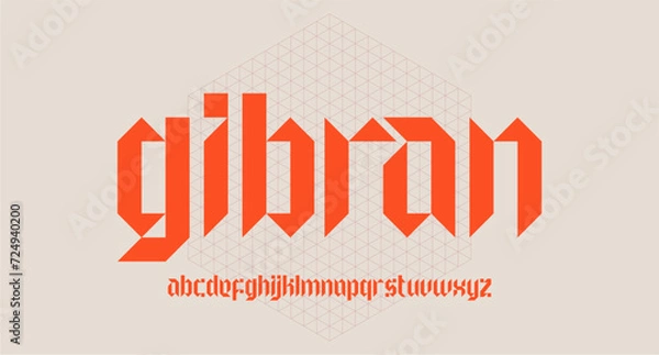 Obraz GIBRAN FONT VECTOR DISPLAY LOWERCASE GOTHIC ELEGANCE EDITABLE