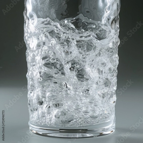 Fototapeta Transparent glass vase with a wavy water surface