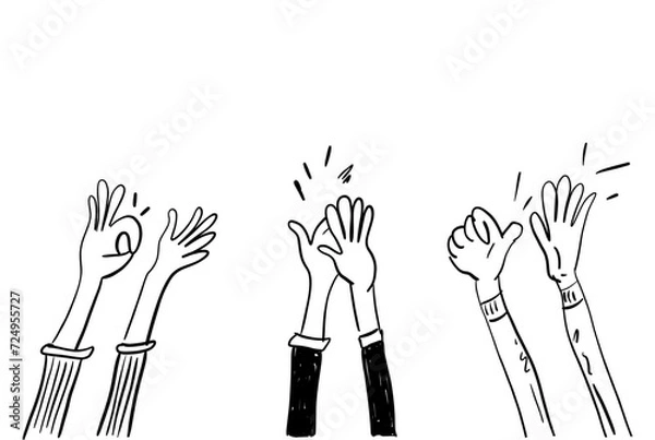 Obraz Vector hand-drawn illustration with black human hands