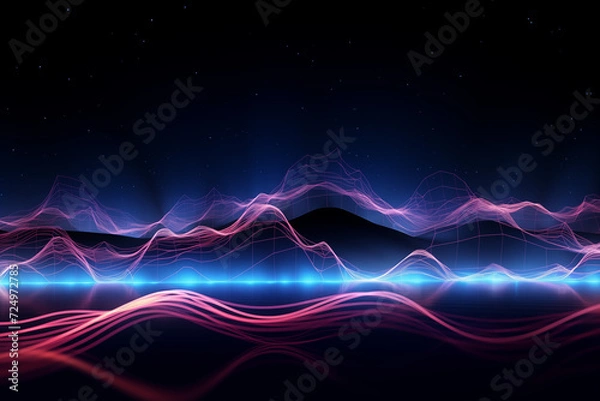 Obraz abstract neon wave background
