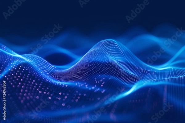 Obraz abstract blue digital wave background