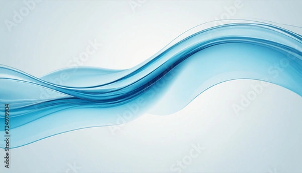 Fototapeta Blue flowing wave design. Water-inspired banner with artistic touch.