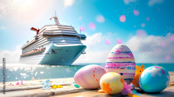 Obraz Cruise Ship With Easter Eggs in the Foreground