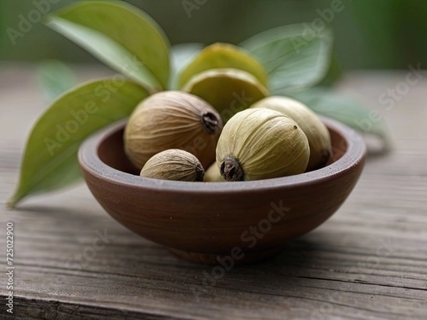 Obraz Triphala (Emblica officinalis, Terminalia bellirica, Terminalia chebula) in the garden