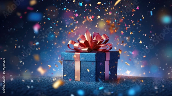 Fototapeta christmas gift box with snowflakes. Generative ai