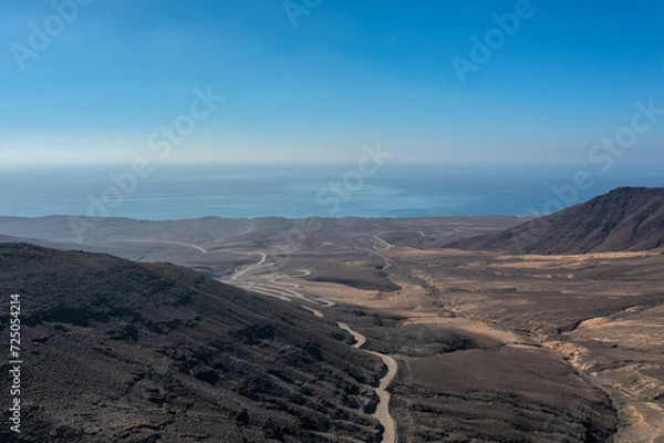 Fototapeta aerial view on the coast of fuerteventura island