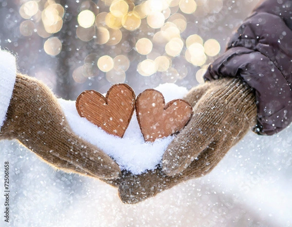 Obraz Valentinstag herzen Händehalten