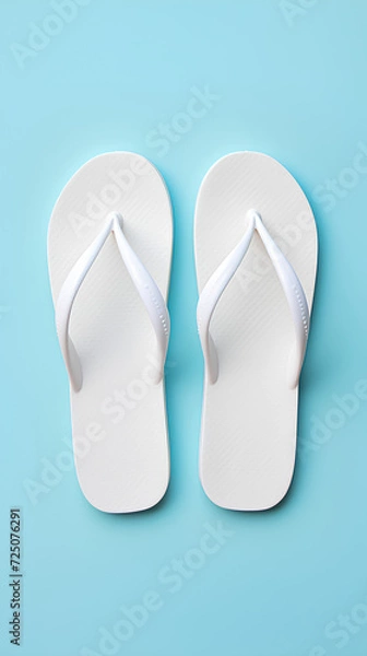 Fototapeta White flip-flops for models. Smooth bottom.