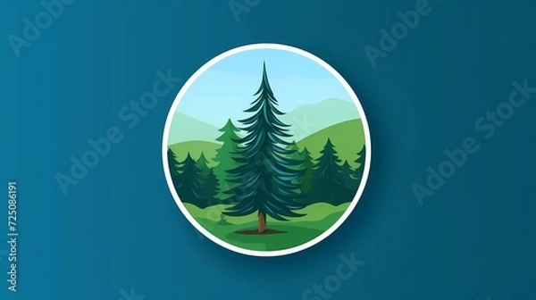 Fototapeta seamless background with coniferous branches pattern, coniferous, fir, 