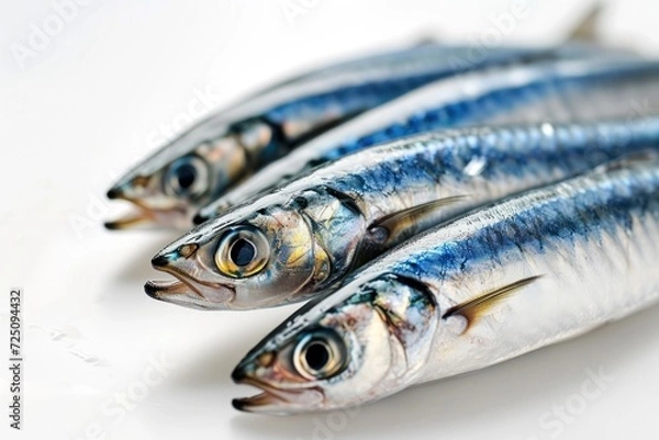 Obraz a group of fish on a white surface