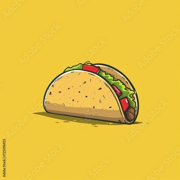Obraz a taco on a yellow background