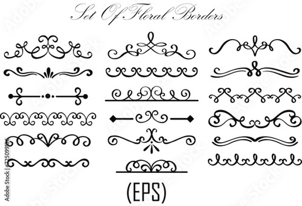 Obraz Floral border design elements