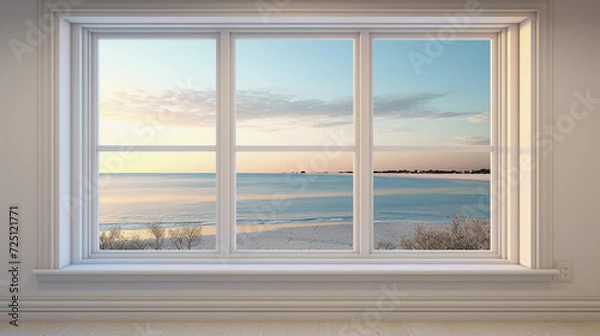Obraz Mockup. Interior Design: White Picture Window