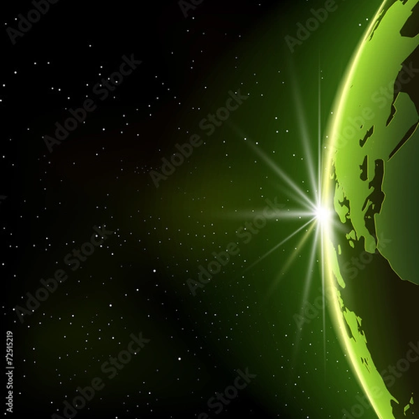 Obraz Vector Planet Earth Illustration in Space
