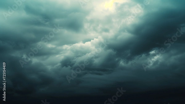 Fototapeta Cloudy sky, overcast and moody, atmospheric and dramatic background