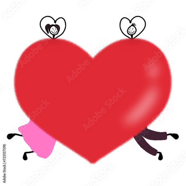 Obraz Red heart with love