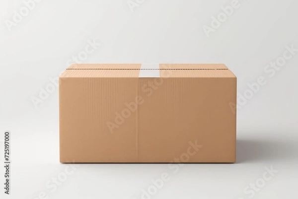 Fototapeta Close-up cardboard box on white background