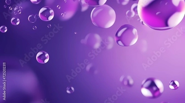 Fototapeta bubbles on Violet background. Abstract space gray background. generative ai