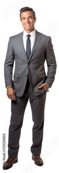 Fototapeta Handsome senior middle aged businessman in formal wear portrait of confident businessman. isolated white background, remove background