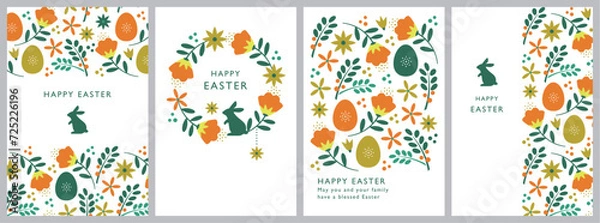 Fototapeta Set of 4 Easter card designs.