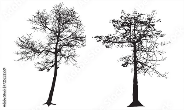 Obraz Tree Silhouette vector artwork Concepts Design Elements