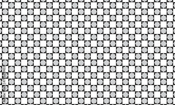 Fototapeta abstract repeatable seamless grey star on black pattern.