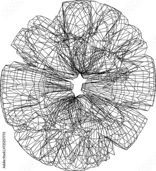 Fototapeta Abstract Wave Geometry Wireframe Grid Illustration