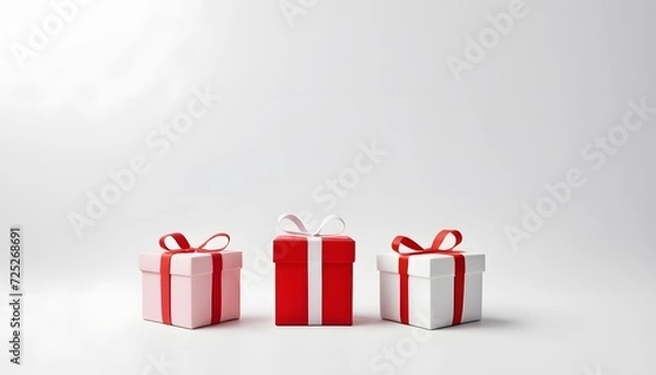 Fototapeta Present boxes on a white background